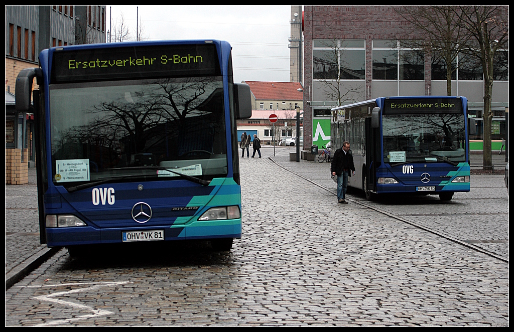 Am 13.03.2010 war wieder SEV in Henningsdorf b. Berlin angesagt und die OVG setzte dafür zwei Mercedes Citaro ein (OHV-VK 81)