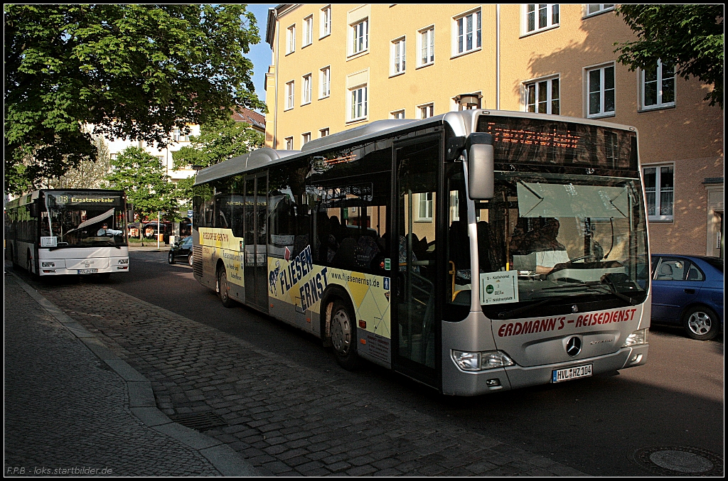 Ebenfalls von der Fa. Erdmann's-Reisedienst, Rathenow kam der Mercedes Citaro am 21.05.2010 während des Schienenersatzverkehrs zwischen dem S-Bahnhof Nöldnerplatz und S Karlshorst zum Einsatz (HVL-HZ 104)